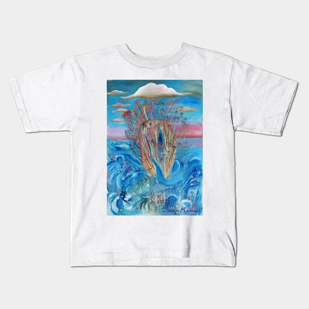 Haunted Island Kids T-Shirt by diegomanuel